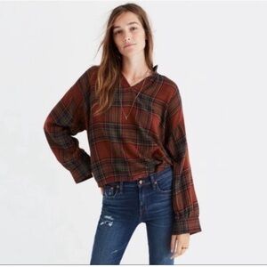 Madewell Highroad Popover Shirt in Brentford Plaid - Large